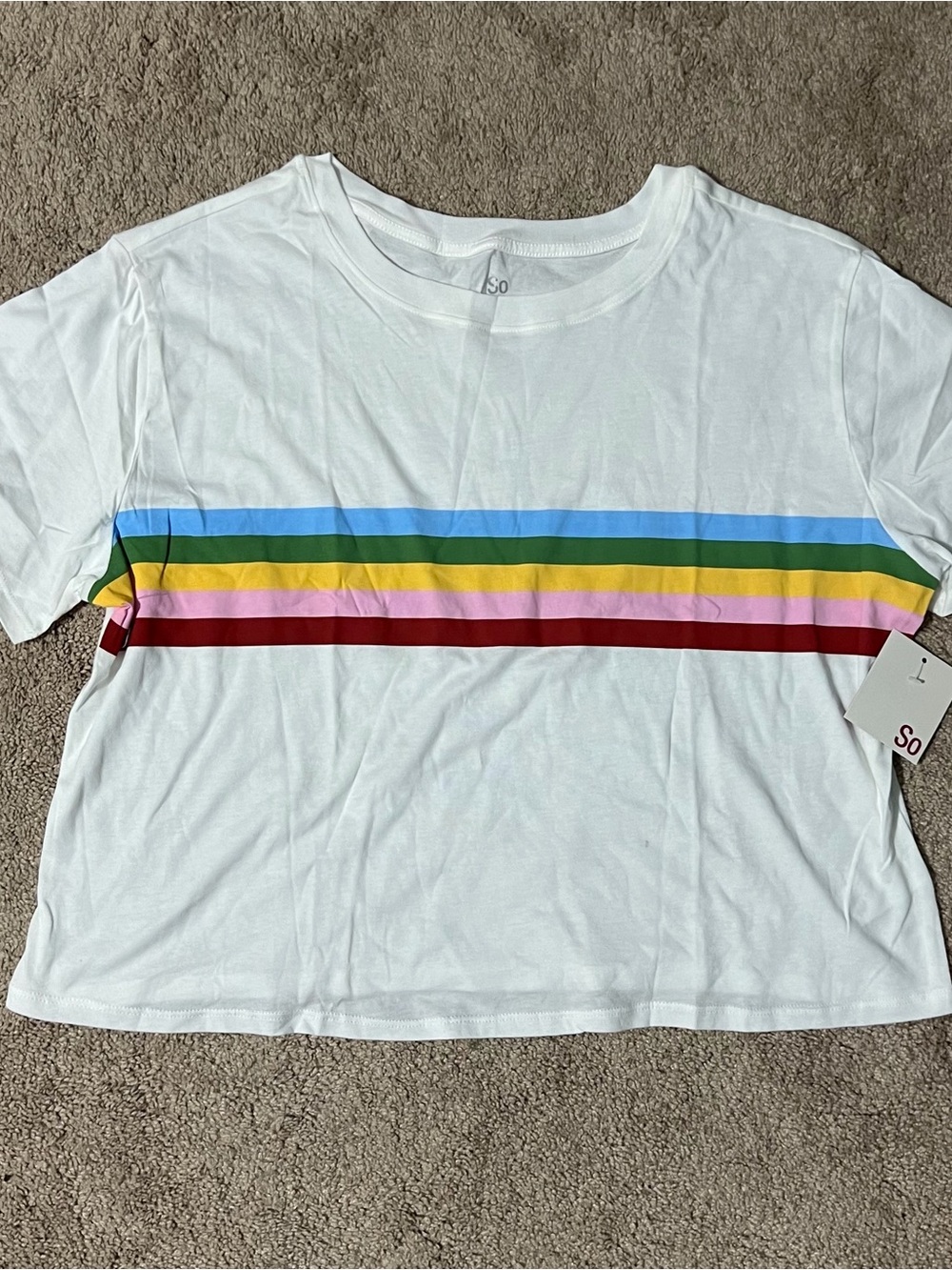 NWT Juniors SO Cropped t shirt size XL